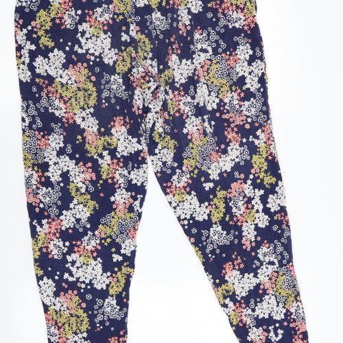 Nutmeg Womens Blue Floral  Jegging Trousers Size 14 L28 in