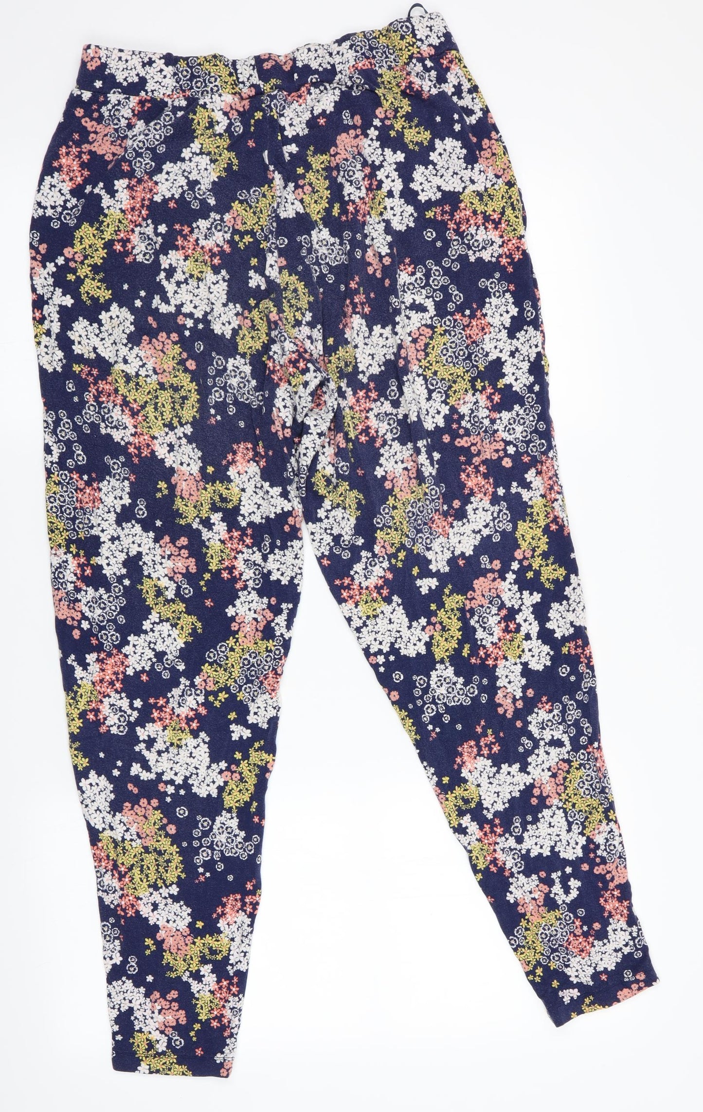 Nutmeg Womens Blue Floral  Jegging Trousers Size 14 L28 in