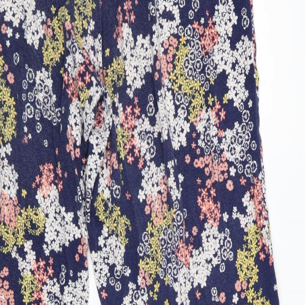 Nutmeg Womens Blue Floral  Jegging Trousers Size 14 L28 in