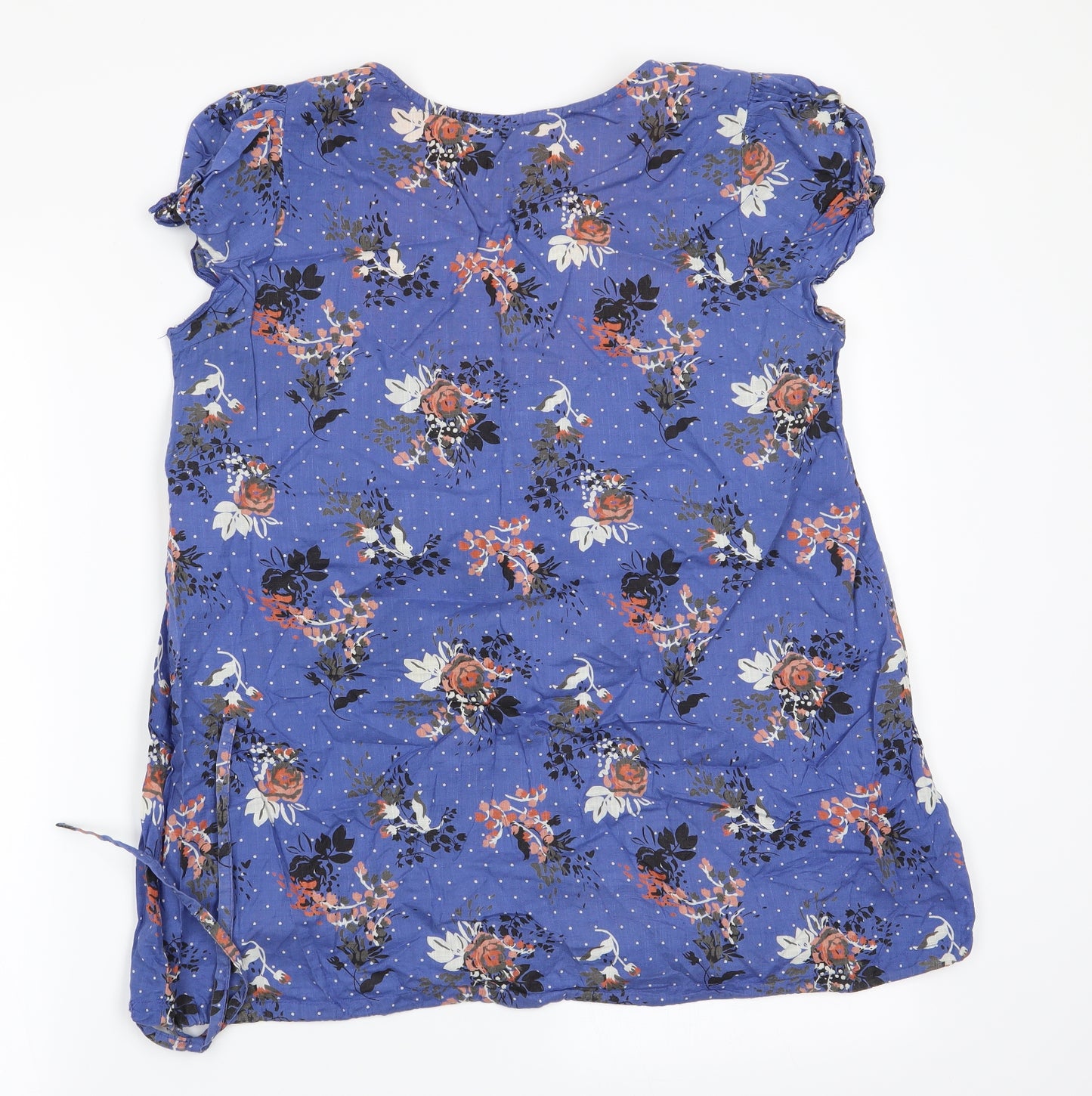 NEXT Womens Blue Floral  Basic Blouse Size 12