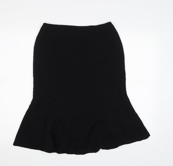 Principles Womens Black Polka Dot  Flare Skirt Size 10