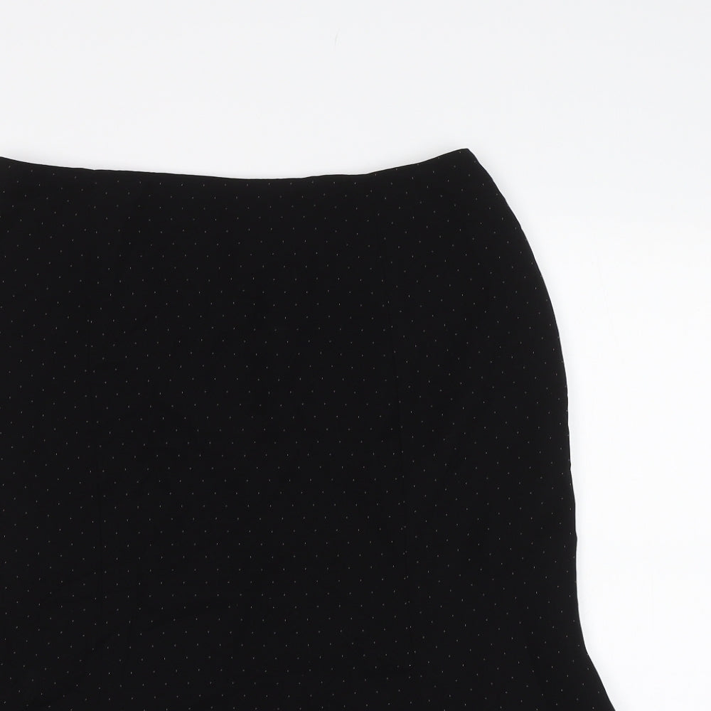 Principles Womens Black Polka Dot  Flare Skirt Size 10