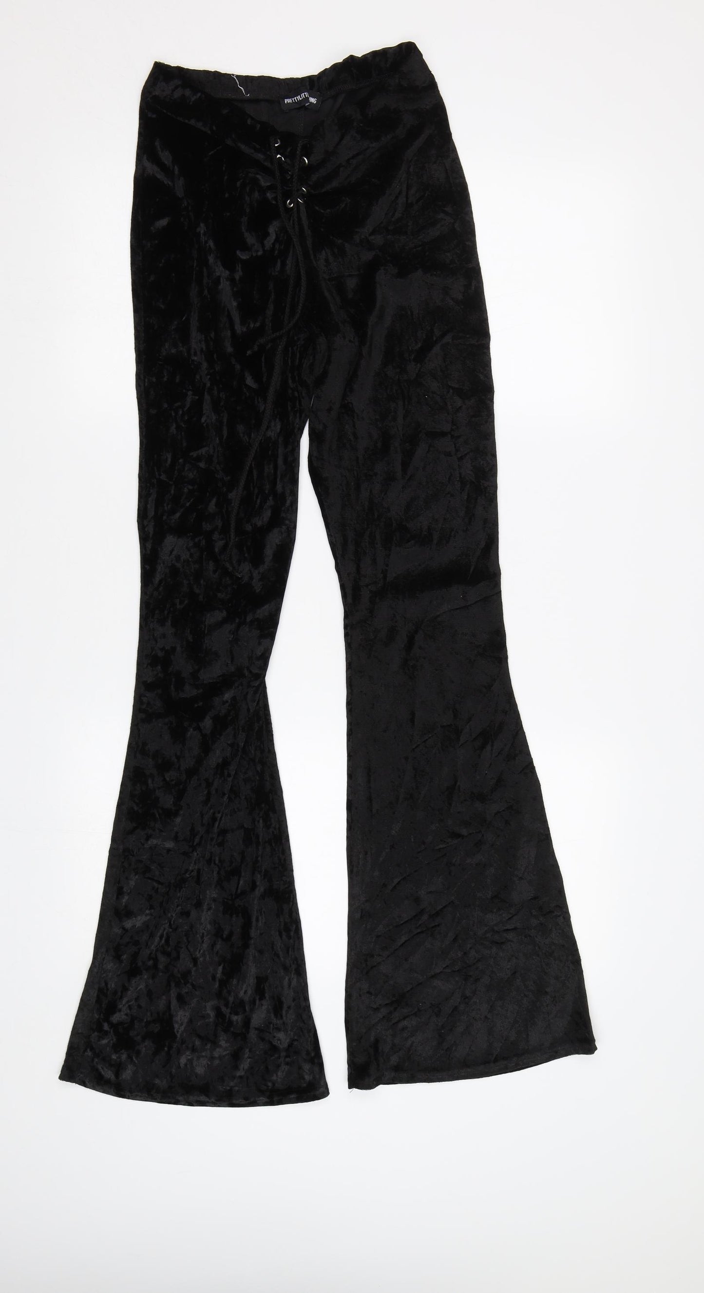 PRETTYLITTLETHING Womens Black   Trousers  Size 8 L32.5 in