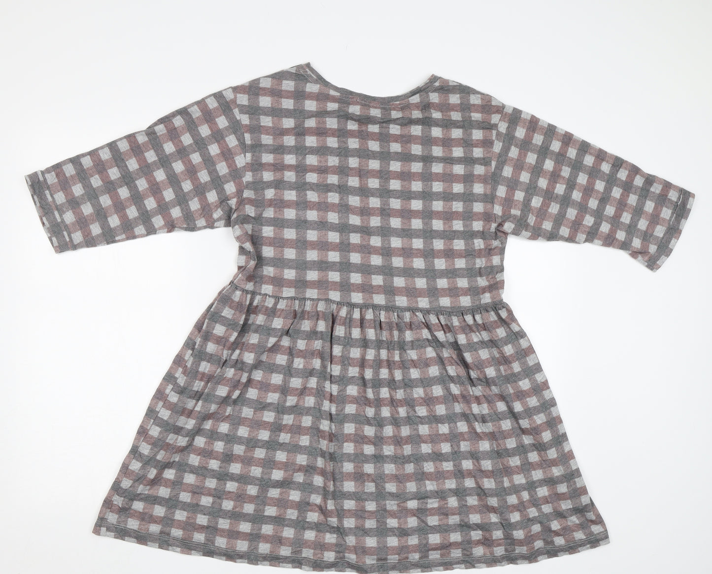 Topshop Womens Grey Check  Fit & Flare  Size 10