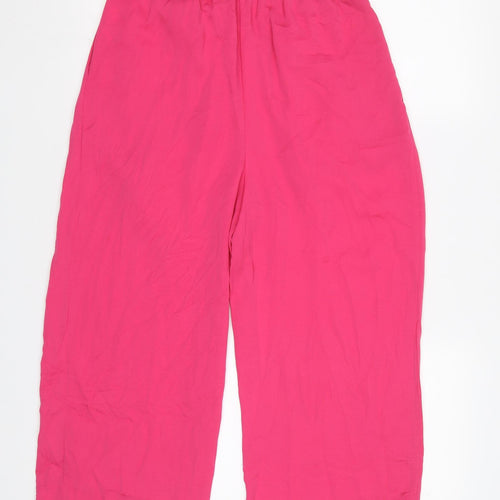 Zara Womens Pink   Cropped Trousers Size S L23 in
