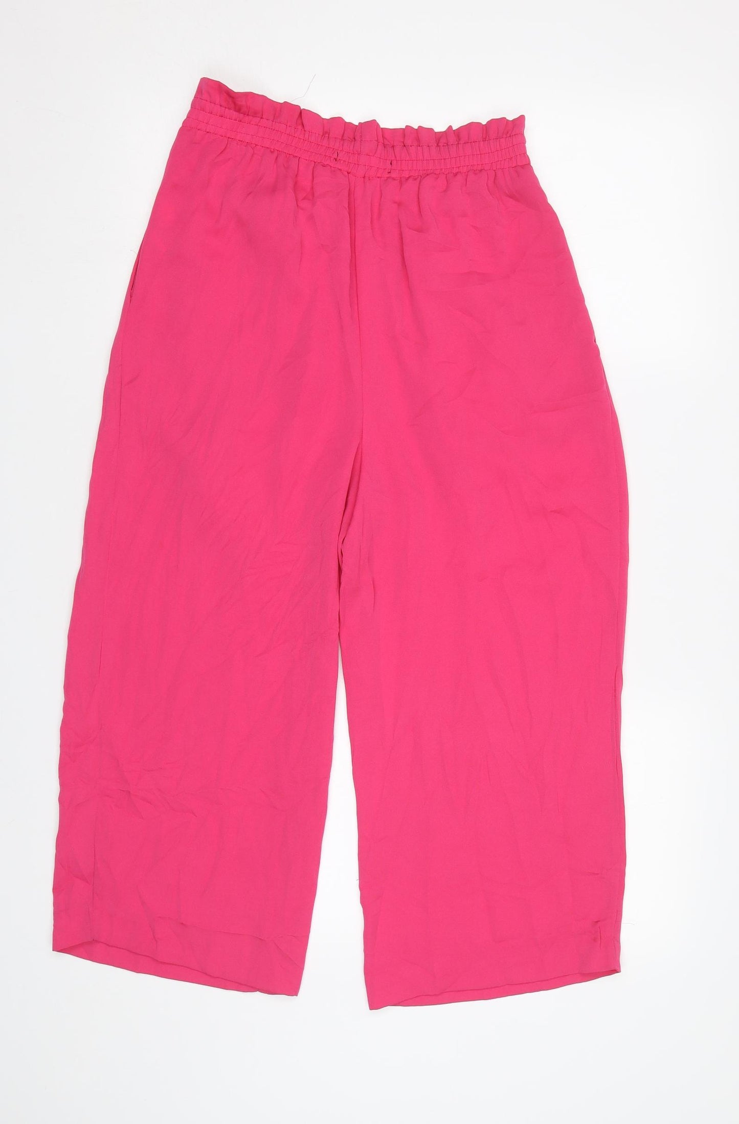 Zara Womens Pink   Cropped Trousers Size S L23 in