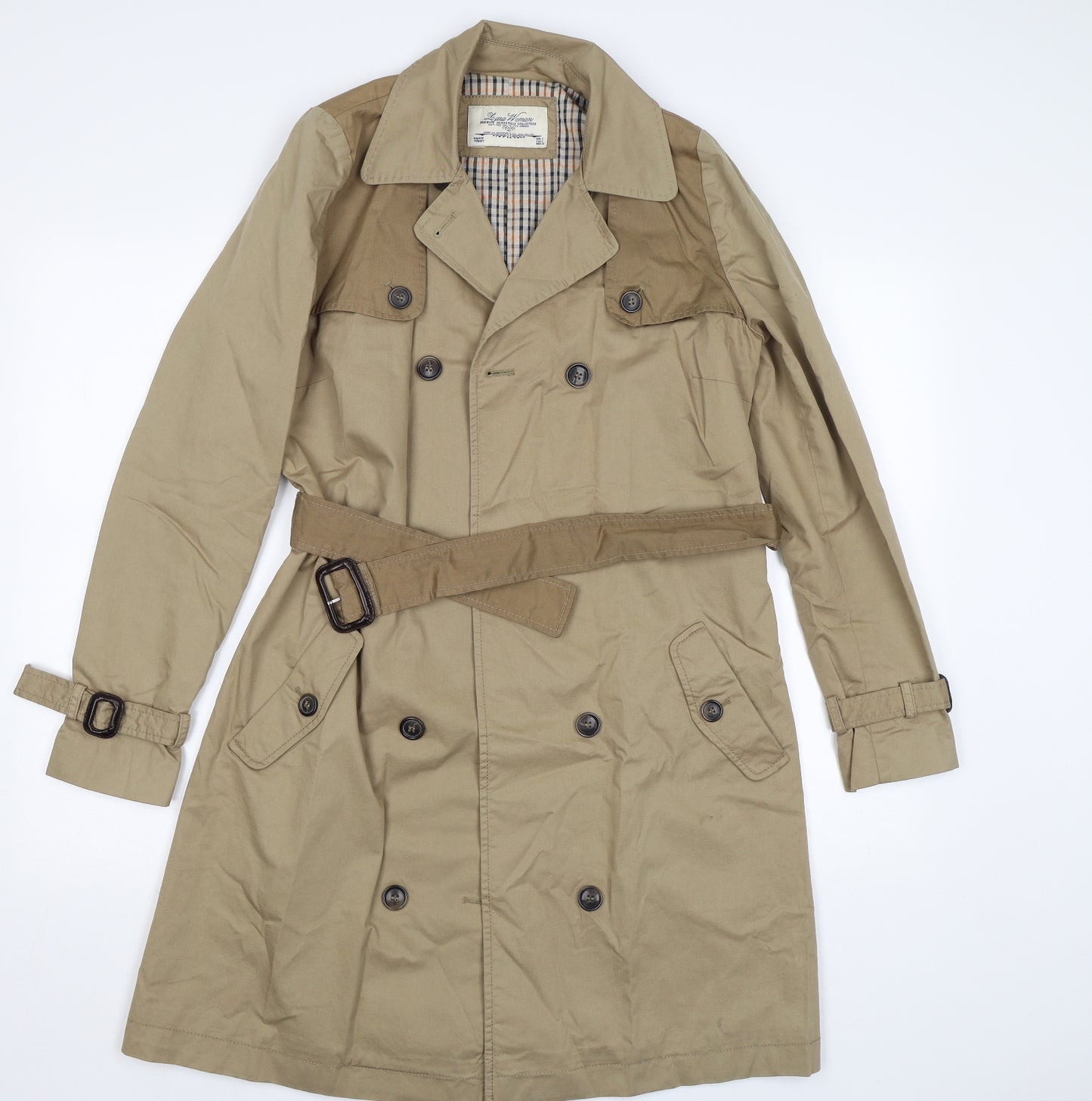 Zara Womens Beige   Trench Coat Coat Size S