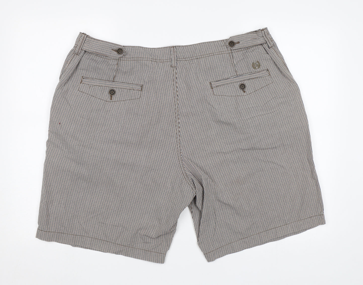 Boston Crew Mens Brown Check  Chino Shorts Size 42