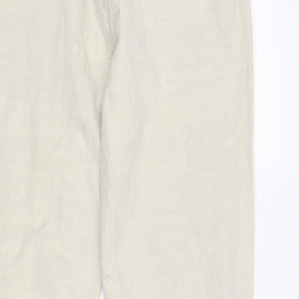 Zara Womens Beige   Chino Trousers Size 16 L32 in