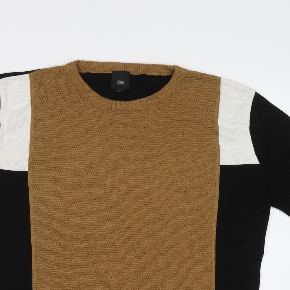 River Island Womens Brown Geometric  Pullover Jumper Size M