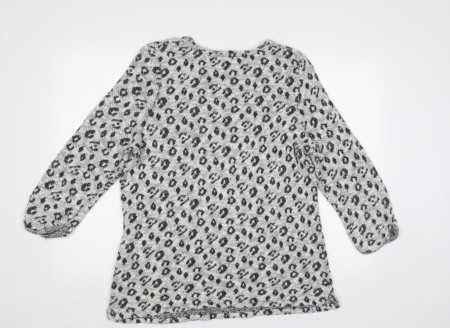 BM Womens Grey Animal Print  Pullover Jumper Size 20