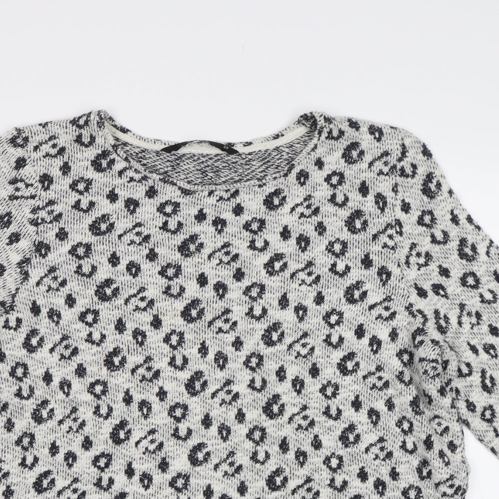 BM Womens Grey Animal Print  Pullover Jumper Size 20
