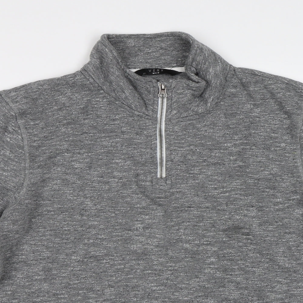 Very Mens Grey   Henley Sweatshirt Size S