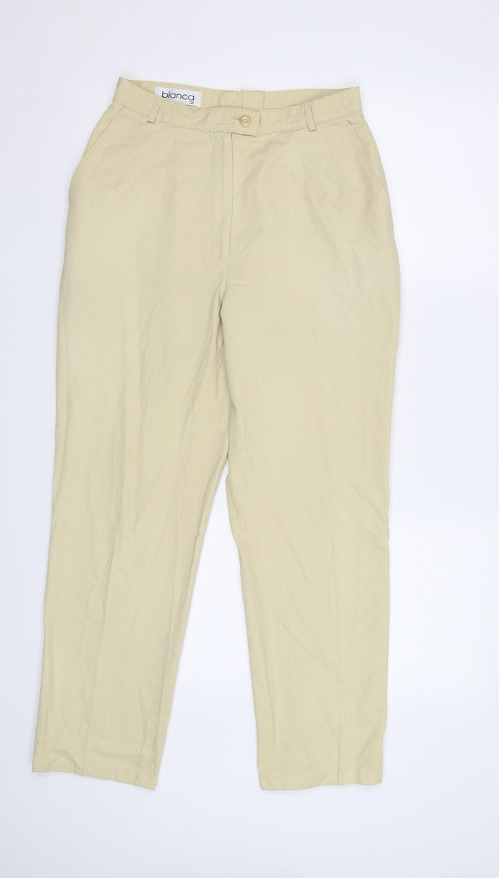 Bianca Womens Beige Trousers Size 12 L28 in