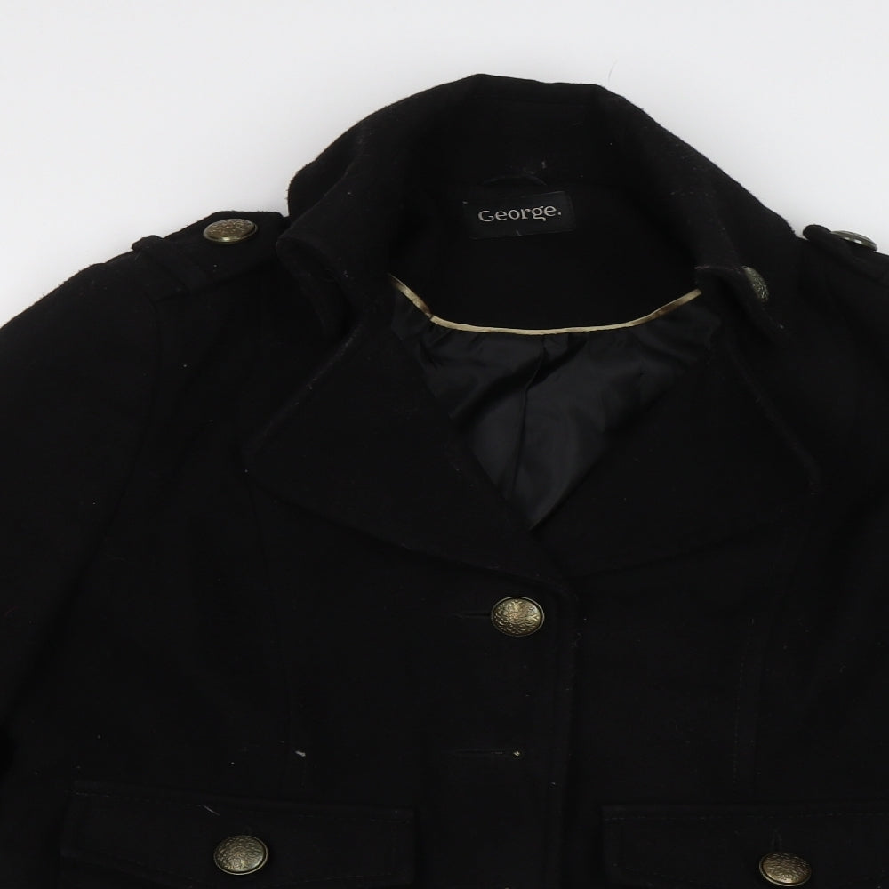 George Womens Black   Pea Coat Jacket Size 10