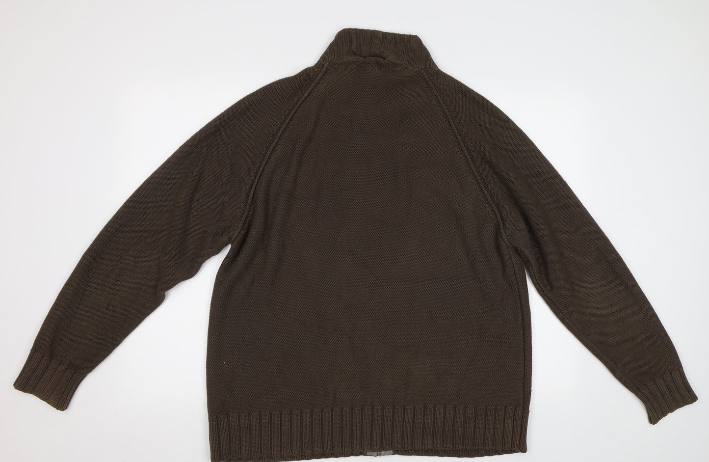 M&S Mens Brown   Full Zip Jumper Size L