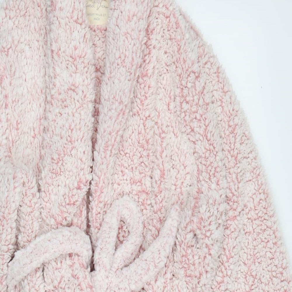 M&Co Womens Pink  Fleece Kimono Robe Size 18