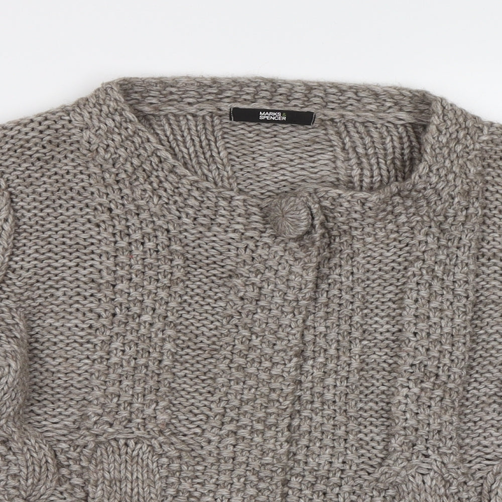 M&S Womens Beige   Cardigan Jumper Size 10