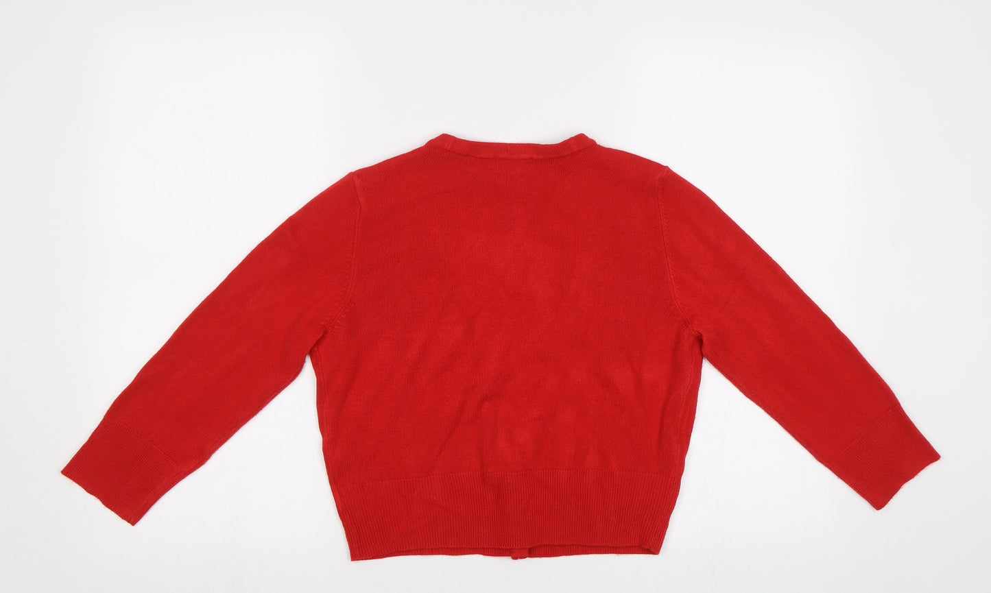 F&F Womens Red   Cardigan Jumper Size 12