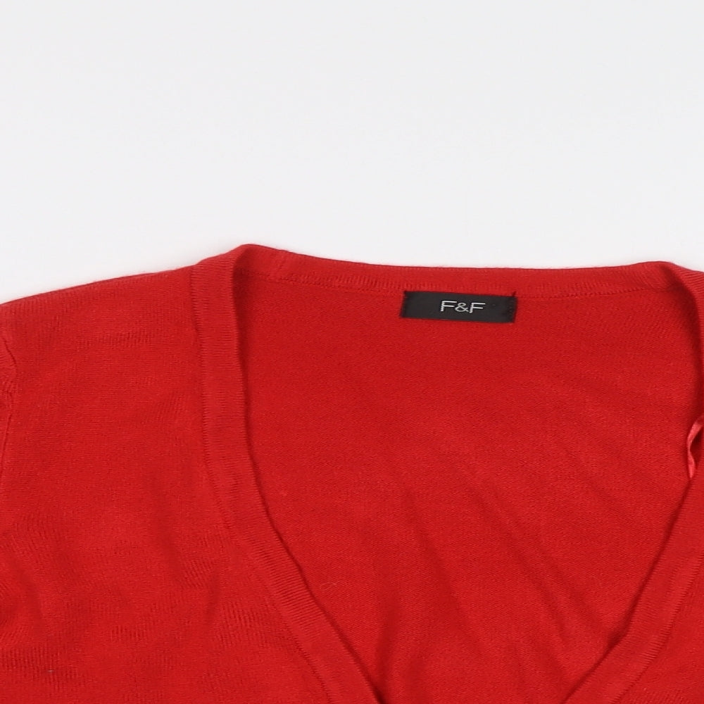 F&F Womens Red   Cardigan Jumper Size 12