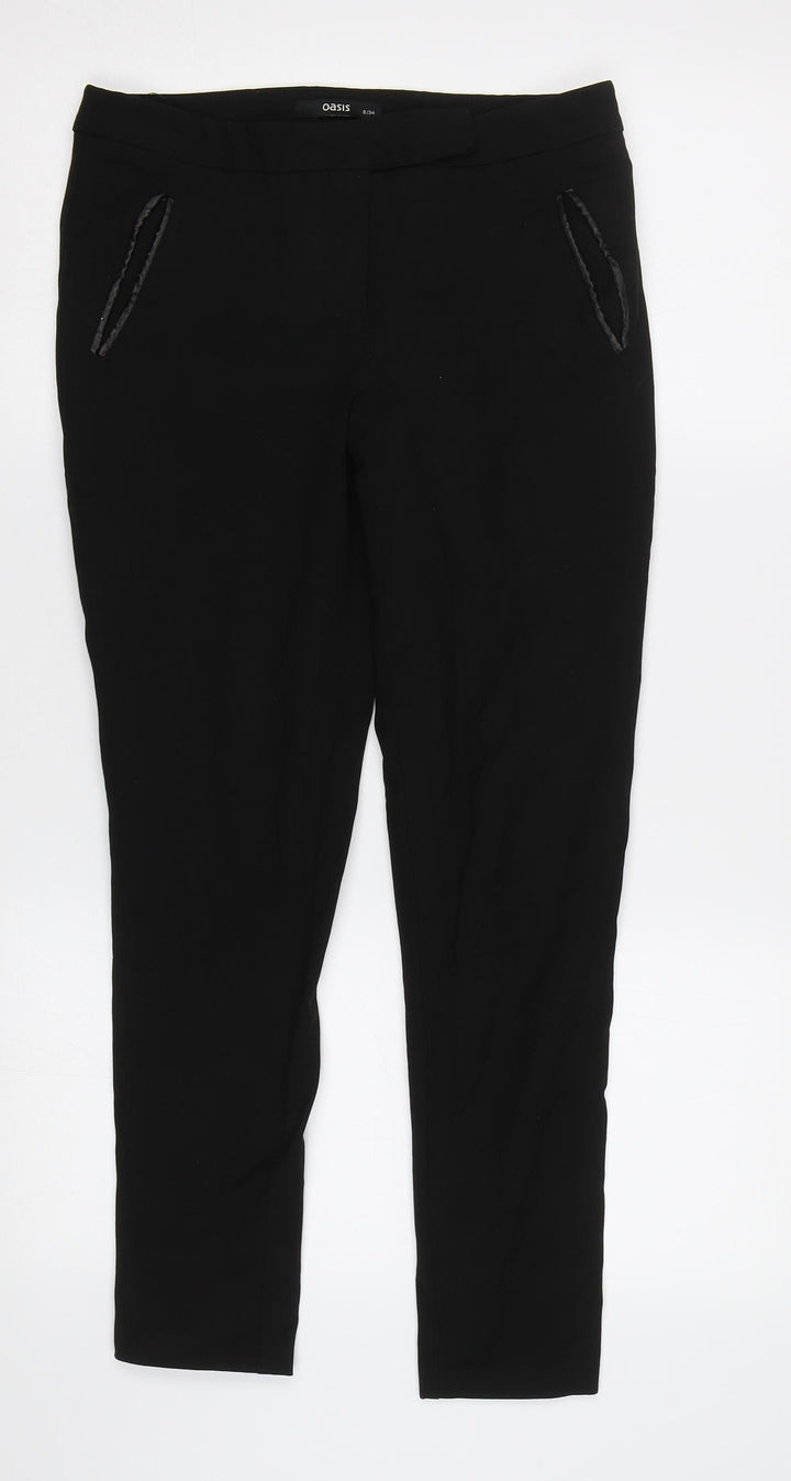 Oasis Womens Black Dress Pants Trousers Size 8 L27 in