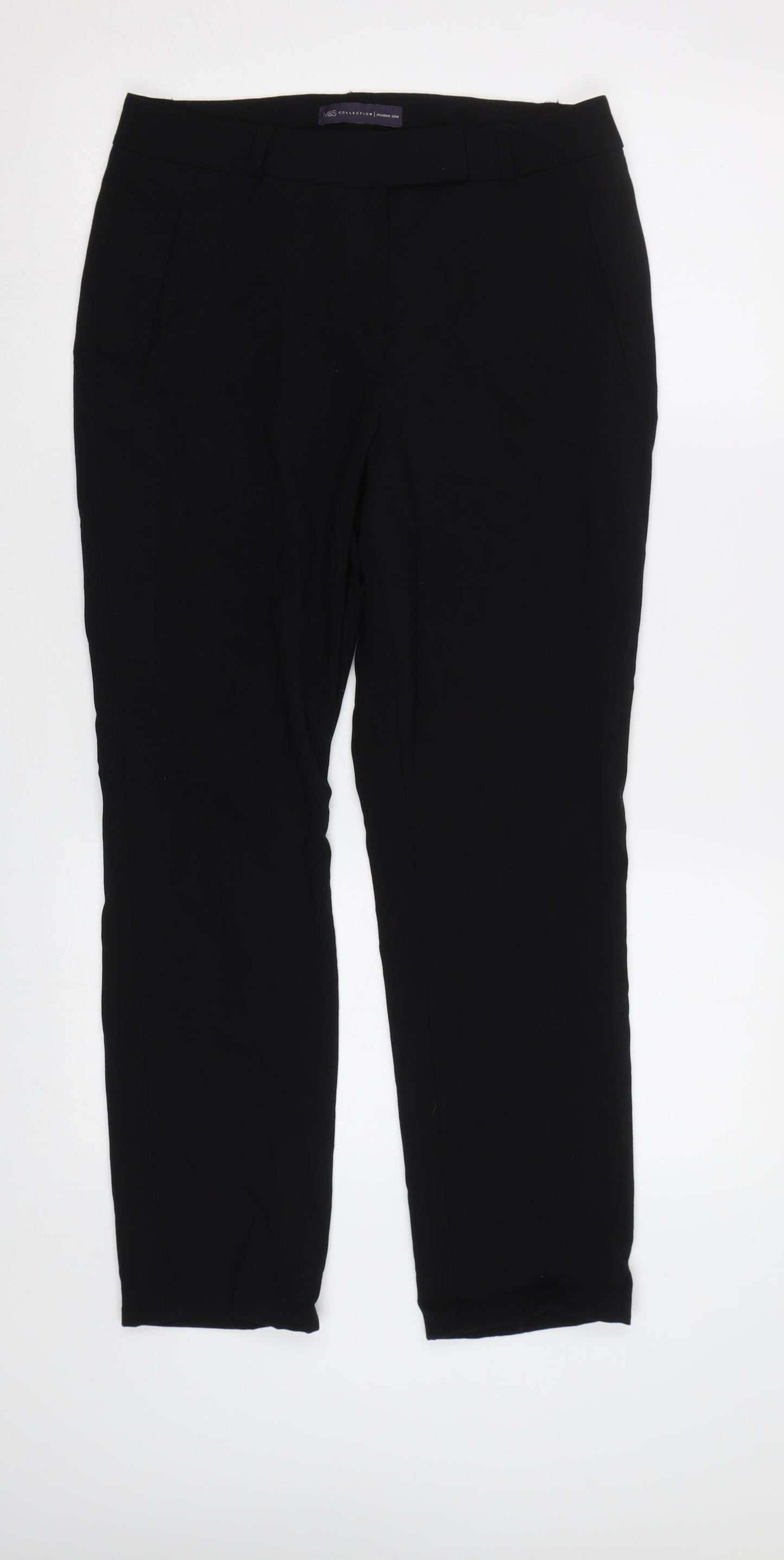 M&S Womens Black   Dress Pants Trousers Size 10 L27 in