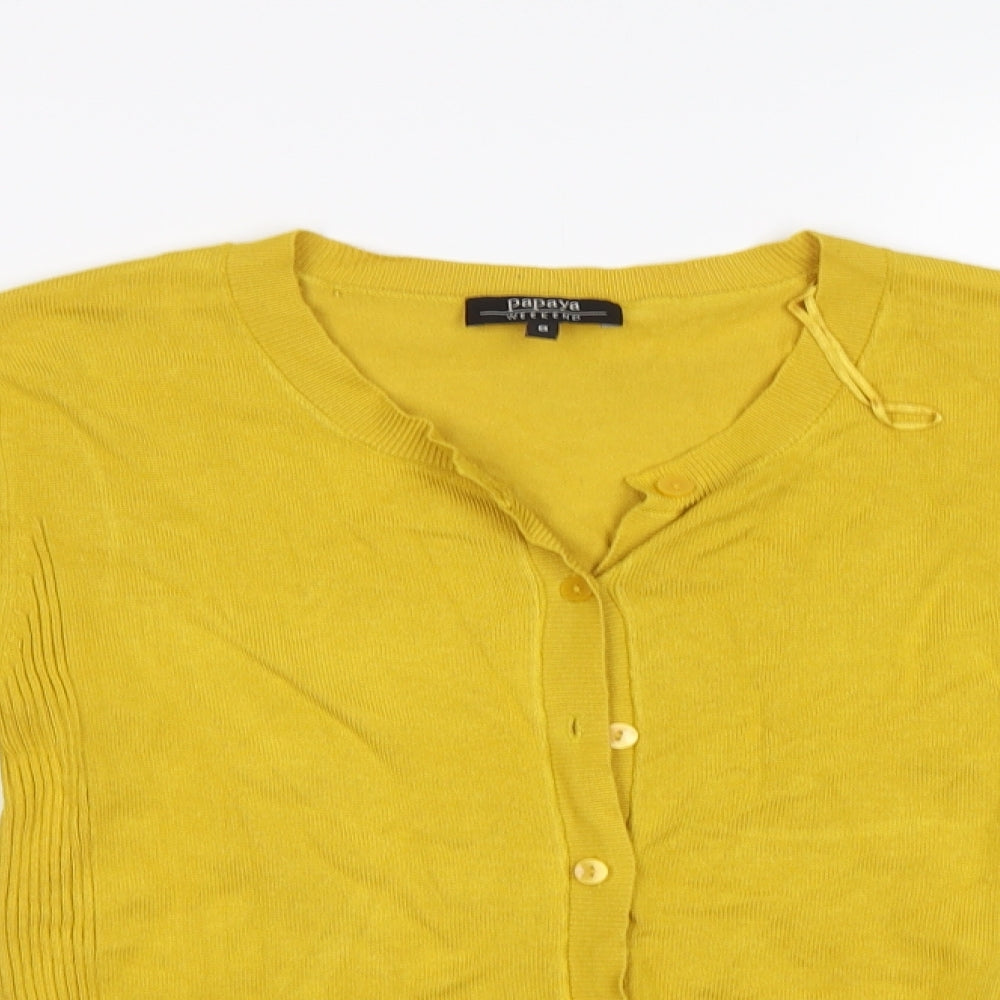 Papaya Womens Yellow   Cardigan Jumper Size 8