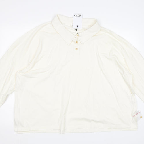 Native Youth Womens Ivory   Basic Polo Size 26