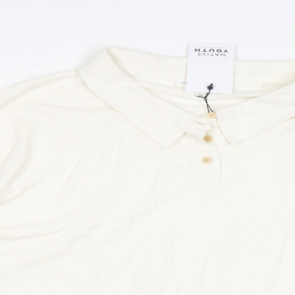 Native Youth Womens Ivory   Basic Polo Size 26