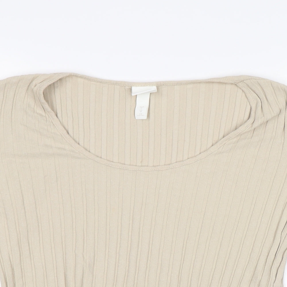 H&M Womens Beige   Basic T-Shirt Size M