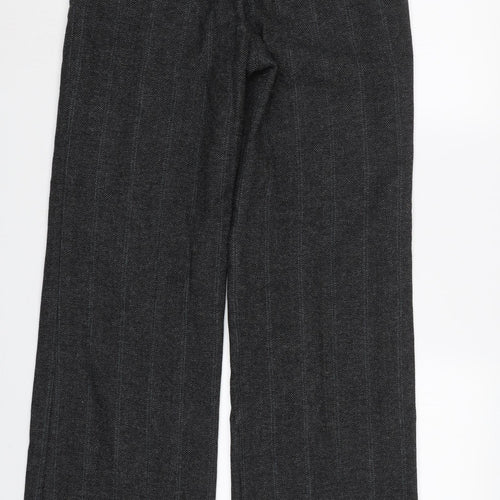 H&M Womens Grey Striped  Dress Pants Trousers Size 12 L31 in