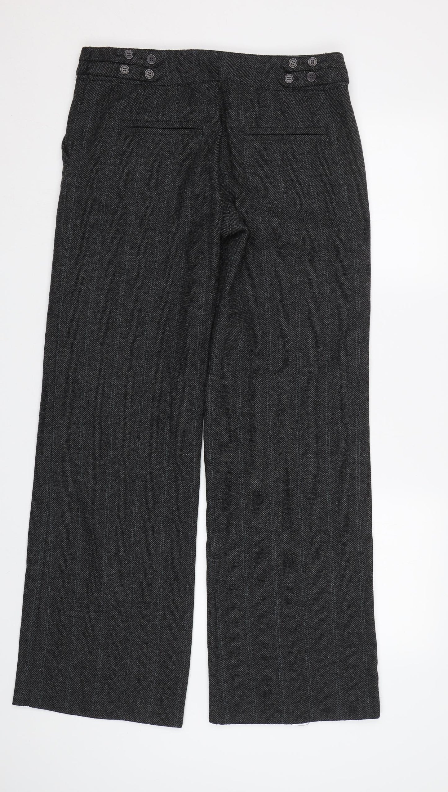 H&M Womens Grey Striped  Dress Pants Trousers Size 12 L31 in