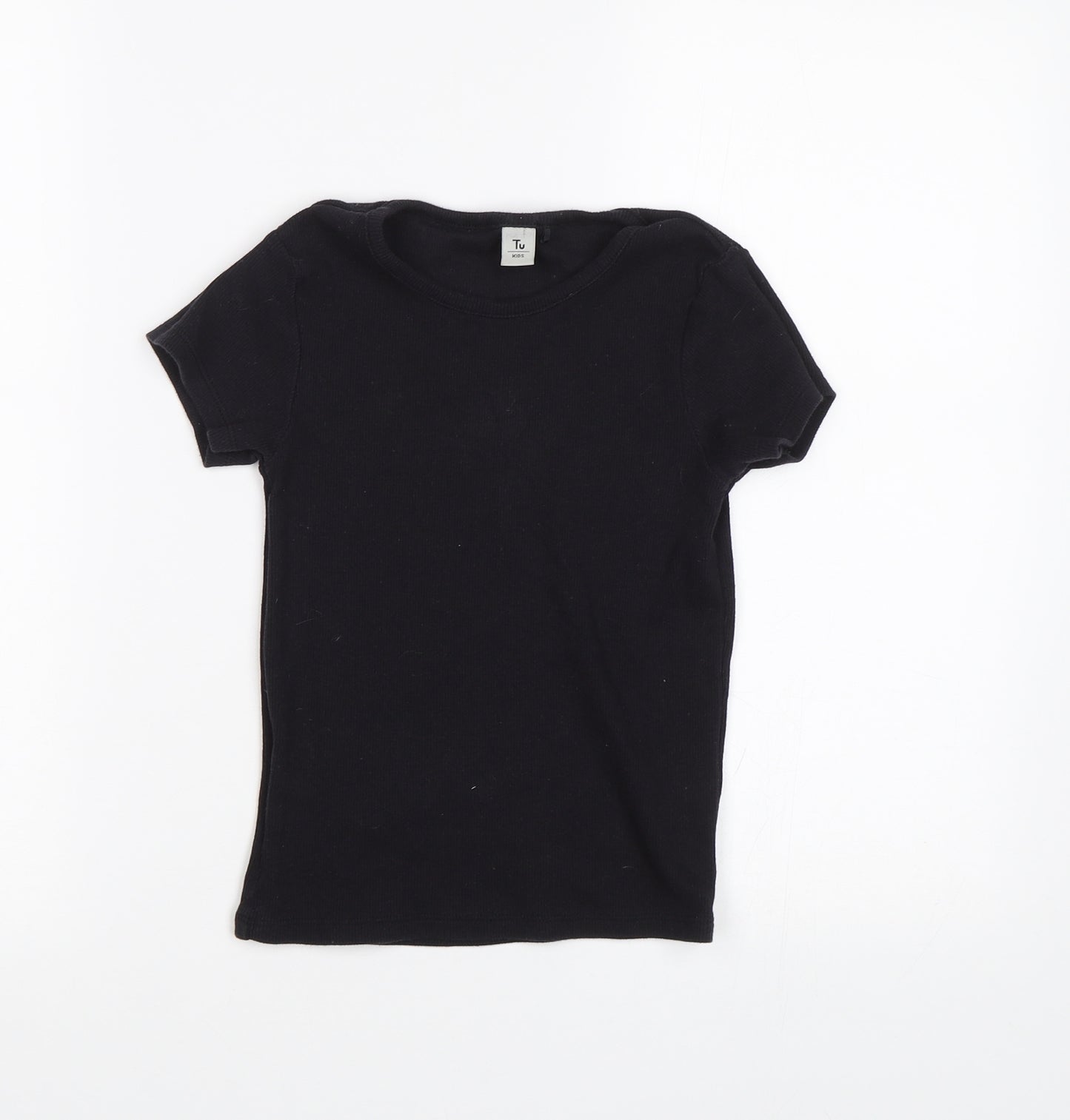 TU Girls Black   Basic T-Shirt Size 8 Years