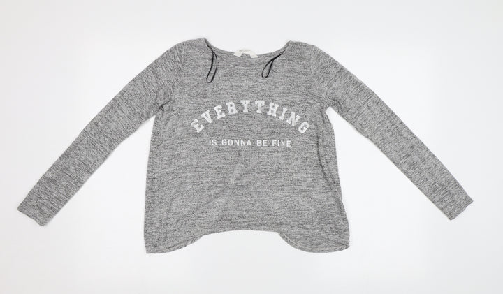 H&M Girls Grey Pullover Jumper Size 10-11 Years