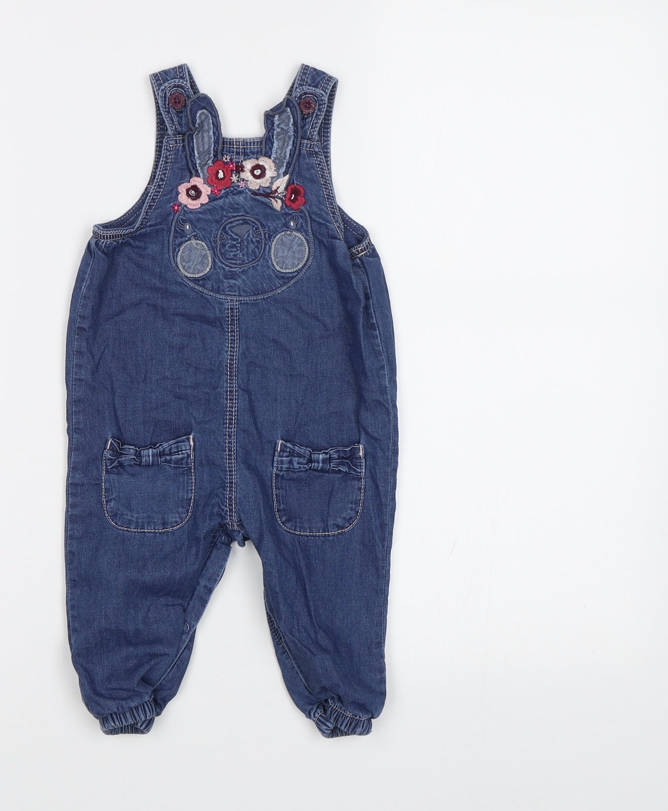 George Baby Blue Floral Denim Jogger Jeans Size 6-9 Months