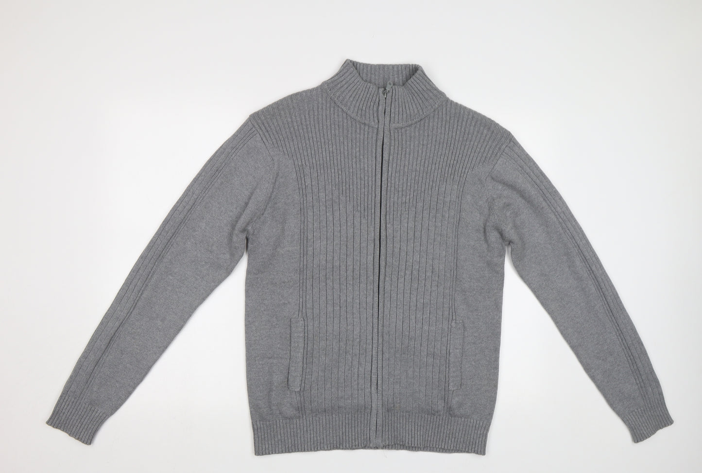 Cedar Wood State Mens Grey   Full Zip Jumper Size L