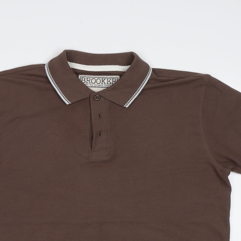 Brooker Mens Brown    Polo Size M