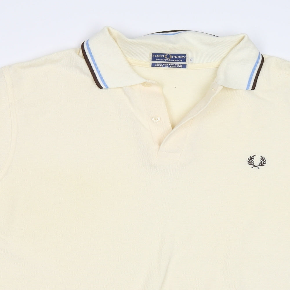 Fred Perry Mens Ivory    Polo Size L
