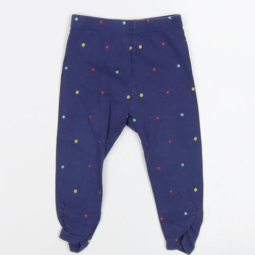 Mini Club  Baby Blue Floral  Jogger Leggings Size 9-12 Months