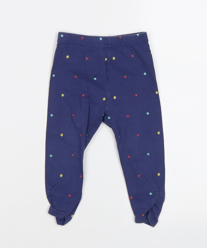 Mini Club Baby Blue Floral Jogger Leggings Size 9-12 Months