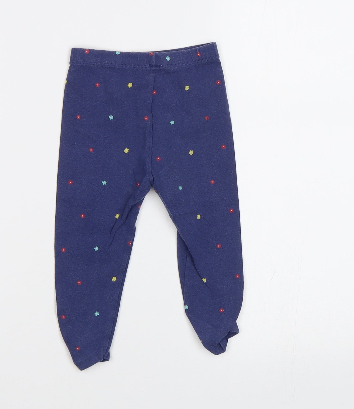 Mini Club  Baby Blue Floral  Jogger Leggings Size 9-12 Months