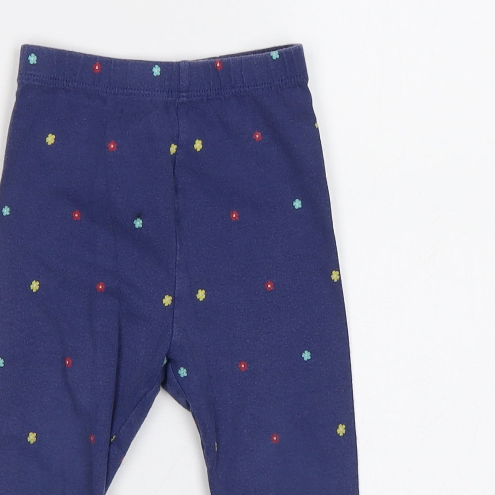 Mini Club  Baby Blue Floral  Jogger Leggings Size 9-12 Months