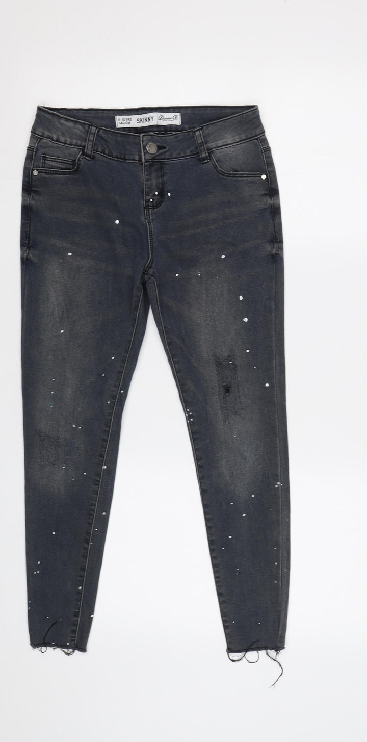 Denim Co Girls Grey Skinny Jeans Size 9 Years