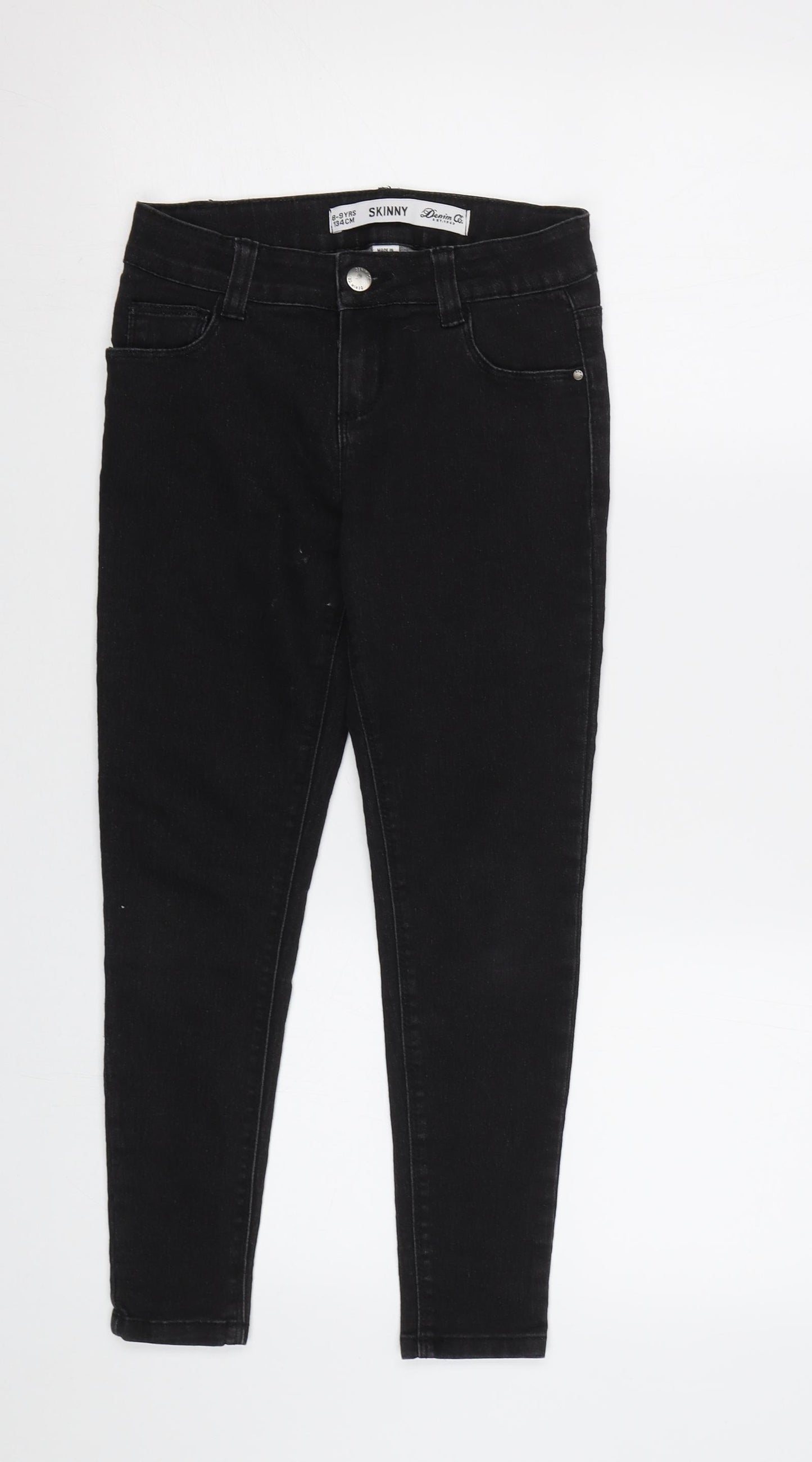 Denim Co Girls Black   Skinny Jeans Size 8-9 Years