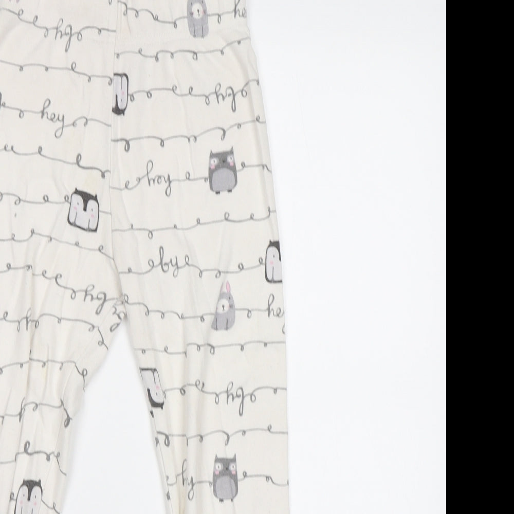 NEXT Girls White Solid   Pyjama Pants Size 7 Years  - Owls