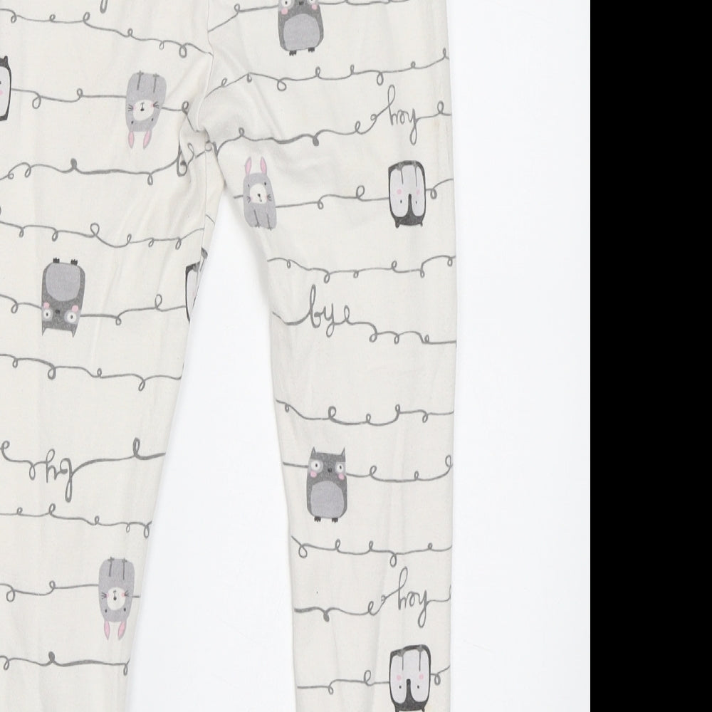 NEXT Girls White Solid   Pyjama Pants Size 7 Years  - Owls