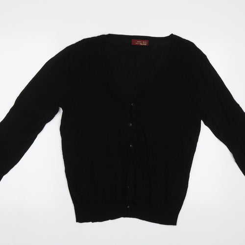 Zara Mens Black   Cardigan Jumper Size M
