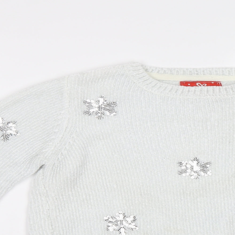 Primark Girls Grey   Pullover Jumper Size 11-12 Years  - Snowflake