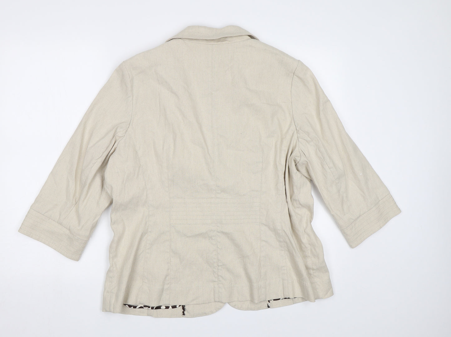 Per Una Womens Beige  Canvas Jacket Blazer Size 20