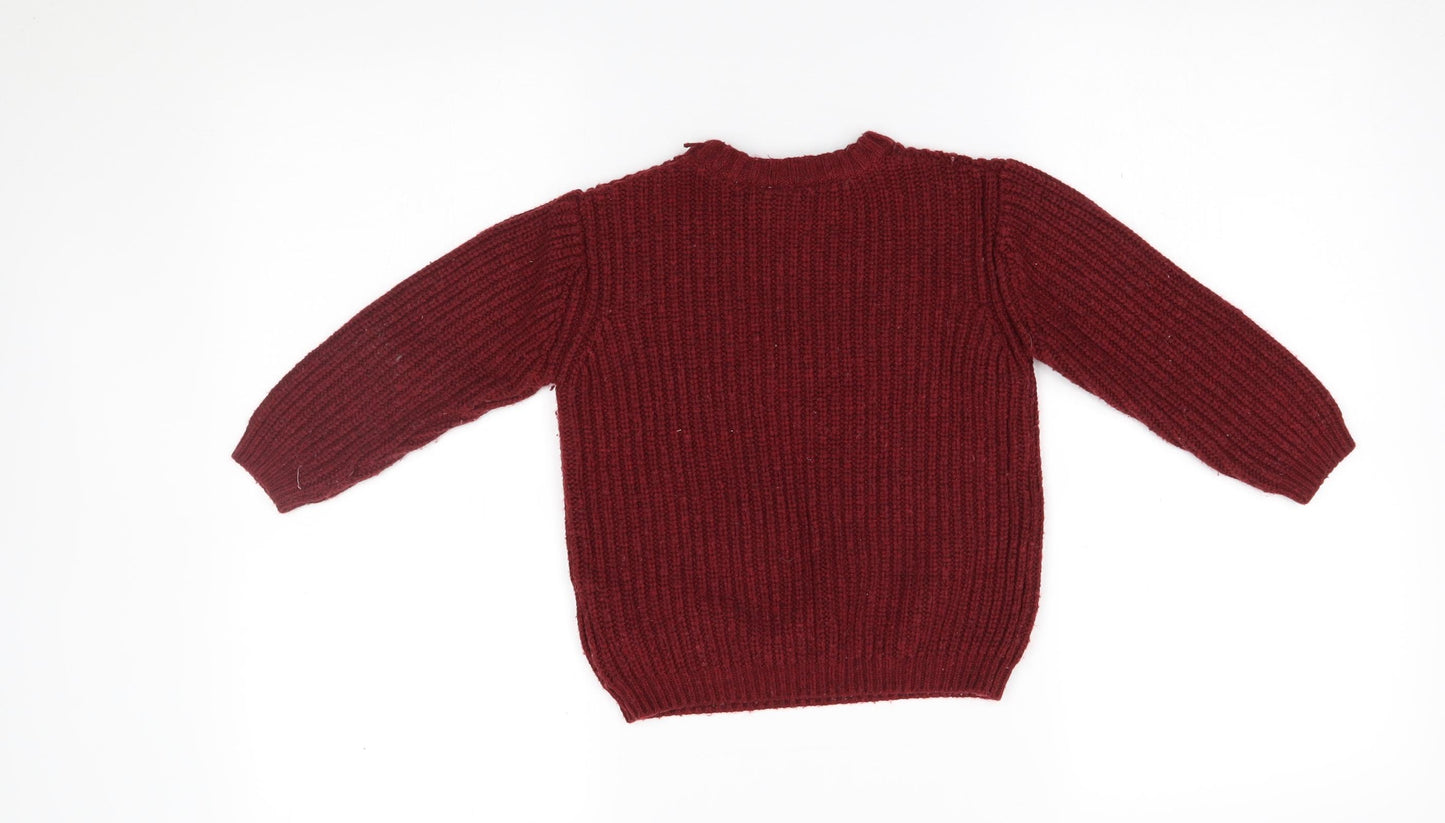 Zara Girls Red   Pullover Jumper Size 3-4 Years